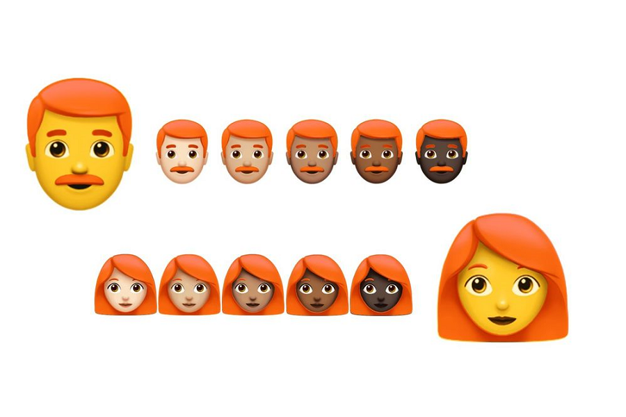 Opzione 1 emoji con i capelli rossi