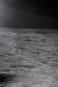 Una foto della superficie lunare scattata durante Apollo 14 - NASA