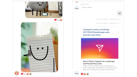 Myfacemood - Instagram adesso permette l'invio di link nei messaggi diretti!