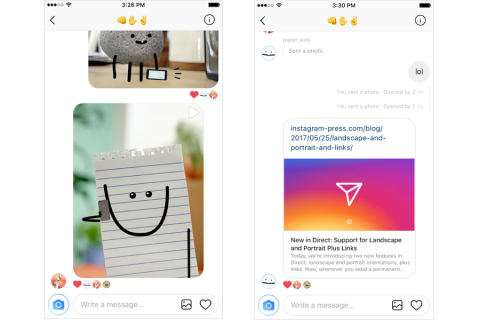 Myfacemood - Instagram adesso permette l'invio di link nei messaggi diretti!