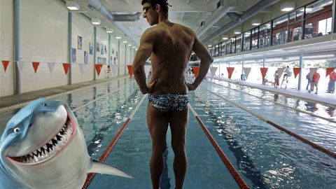 Myfacemood - Michael Phelps lancia la sfida al Grande Squalo Bianco!